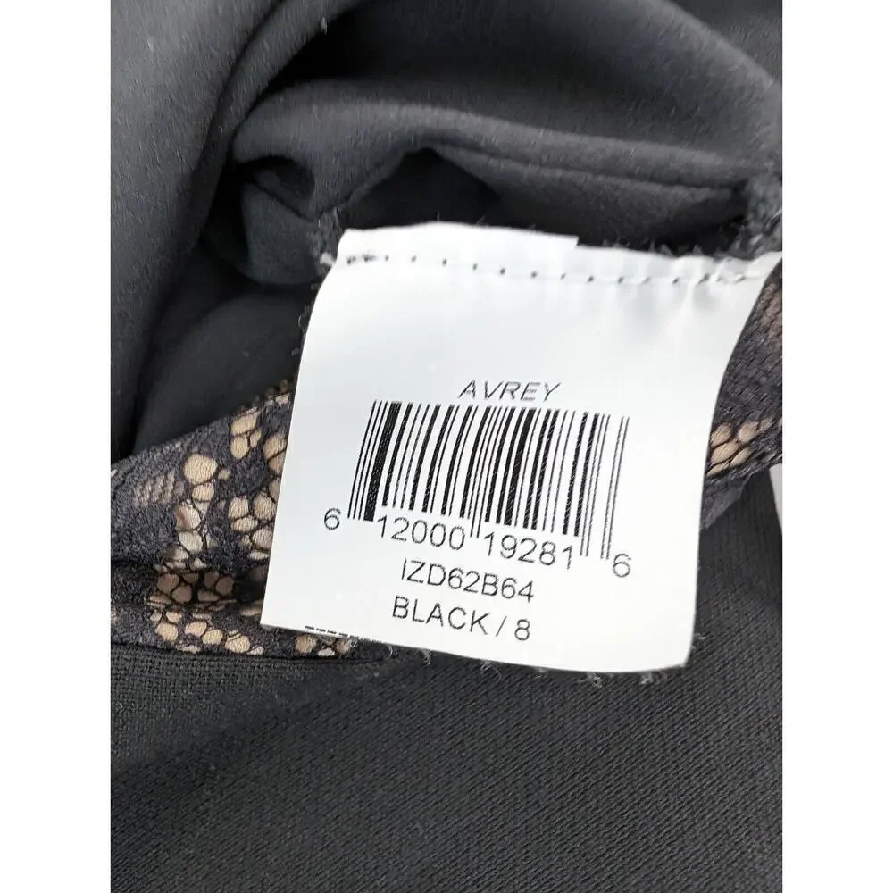 BCBG Max Azria "Avrey" NWT Black Beige Mesh Lace Nude Lining Dress 8 - Picture 10 of 13